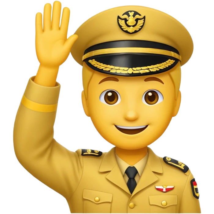 Classic smiling emoji saluting emoji