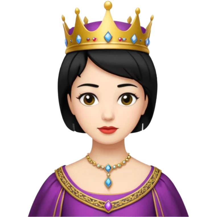 short black hair queen emoji