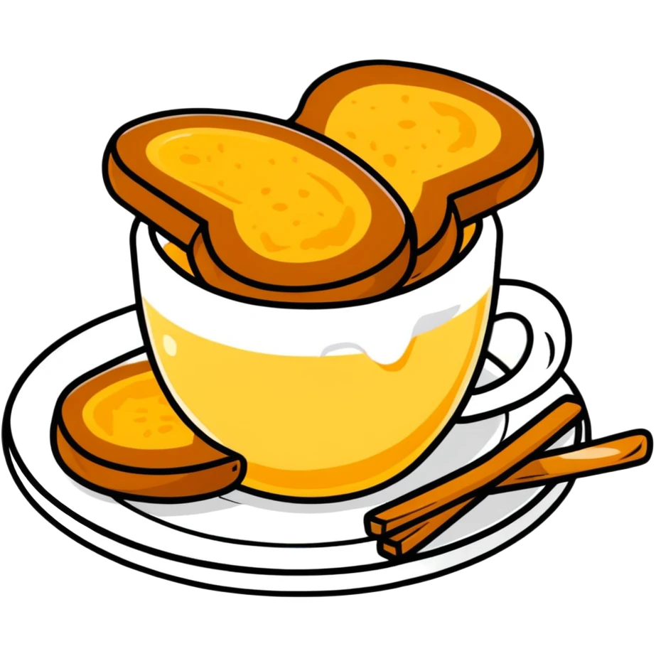 torrijas, Spanish Lenten dessert, bread soaked in milk and honey emoji