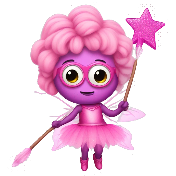pink fairy minion with pink wand and tutu emoji