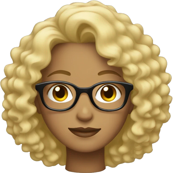 a blond woman with curly hair and glasses emoji