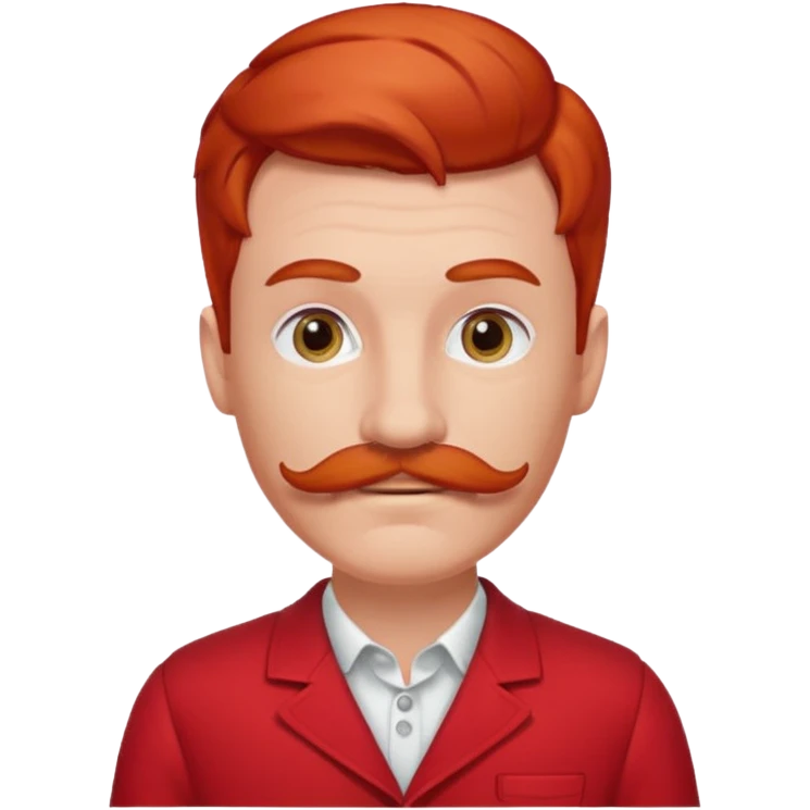 red haired guy with moustache and red outfit emoji