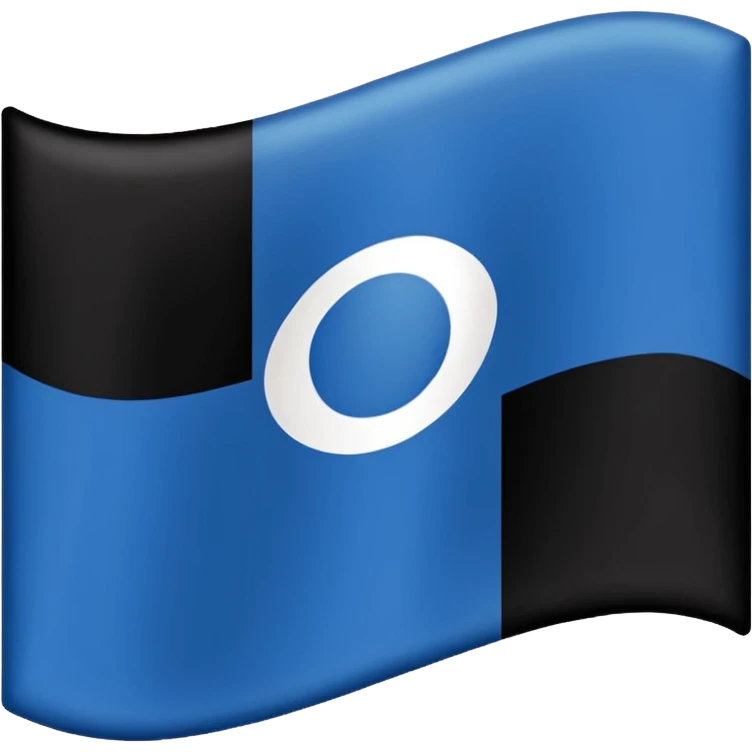 Bandera con tres líneas la de arriba con azul o azul oscuro el del medio blanco y la de abajo negro emoji