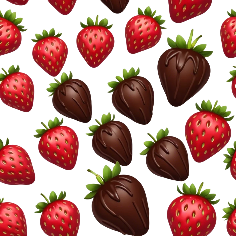 lots of strawberries in melted chocolate emoji