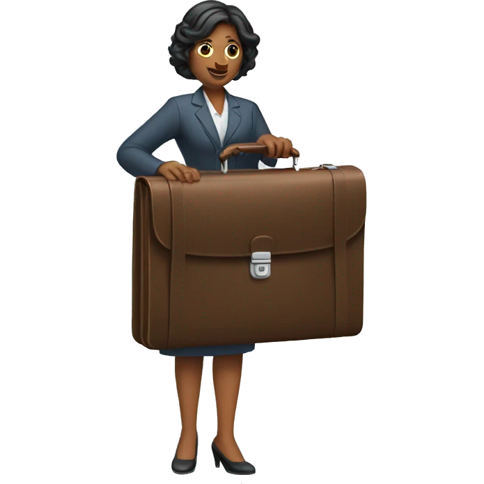 woman holding out briefcase emoji