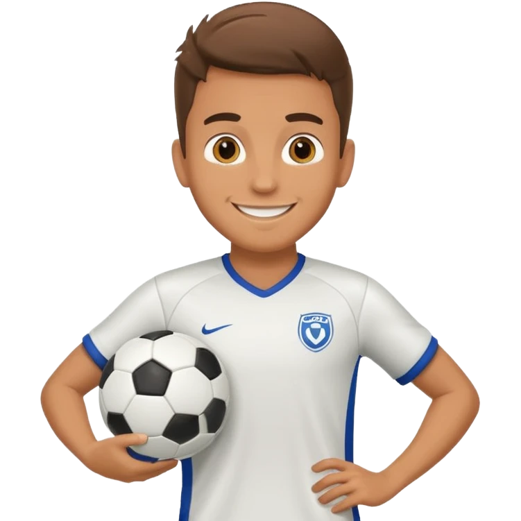a guy with soccer equipment and a soccer ball ready for a pickup game emoji