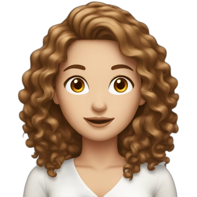 Beautiful white woman with long brown curls emoji