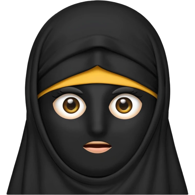 classic emoji style black burqa with eyes visible no text emoji