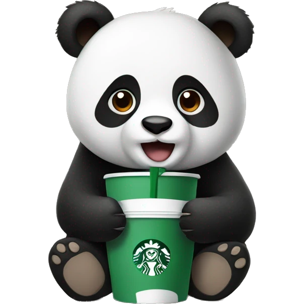 Panda drinking Starbucks  emoji
