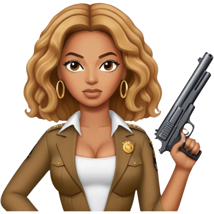 beyonce with gun emoji