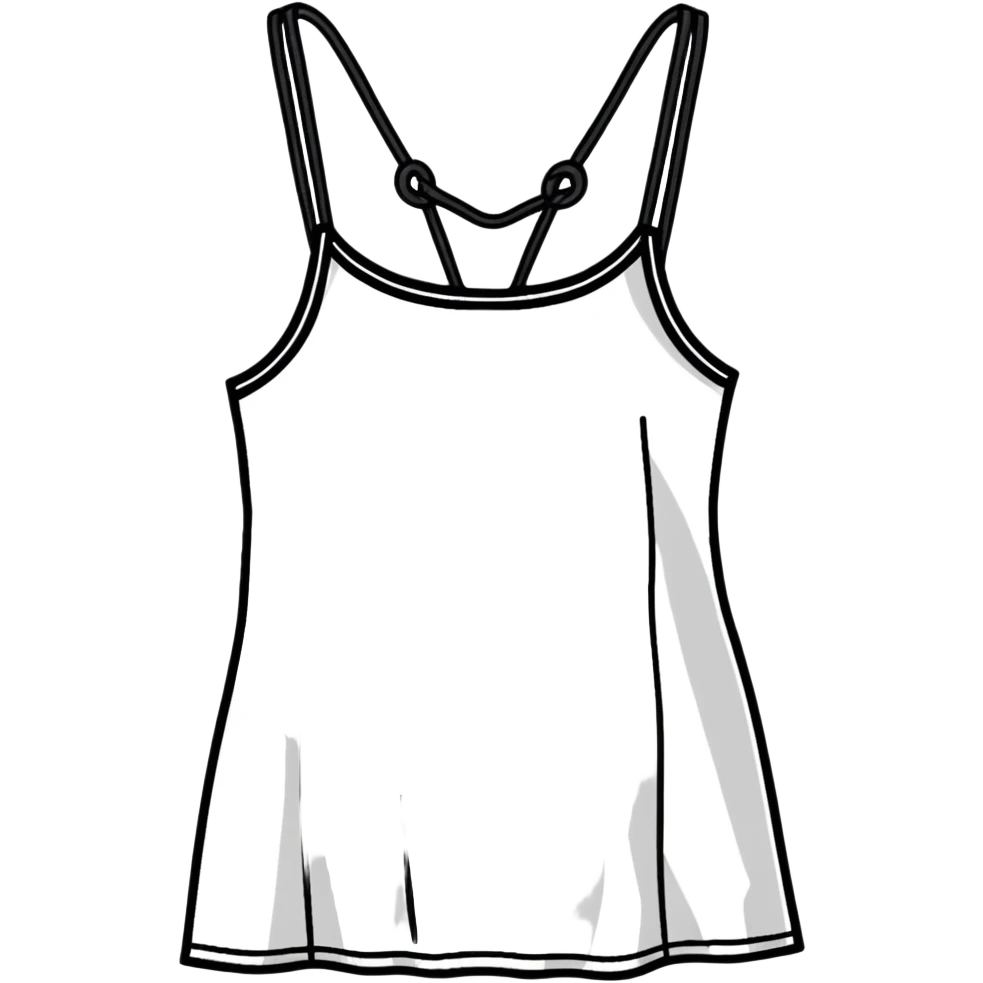 Black tank top with cut out braided straps going down the middle emoji