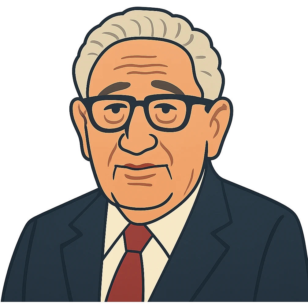 flat toon style portrait of Henry Kissinger emoji