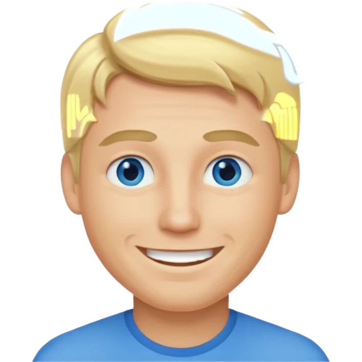 smiling man with blond hair emoji