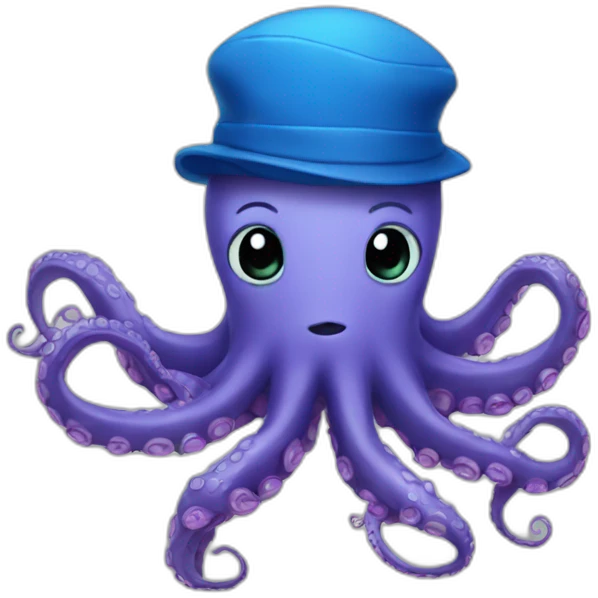 an octopus with a blue cap emoji