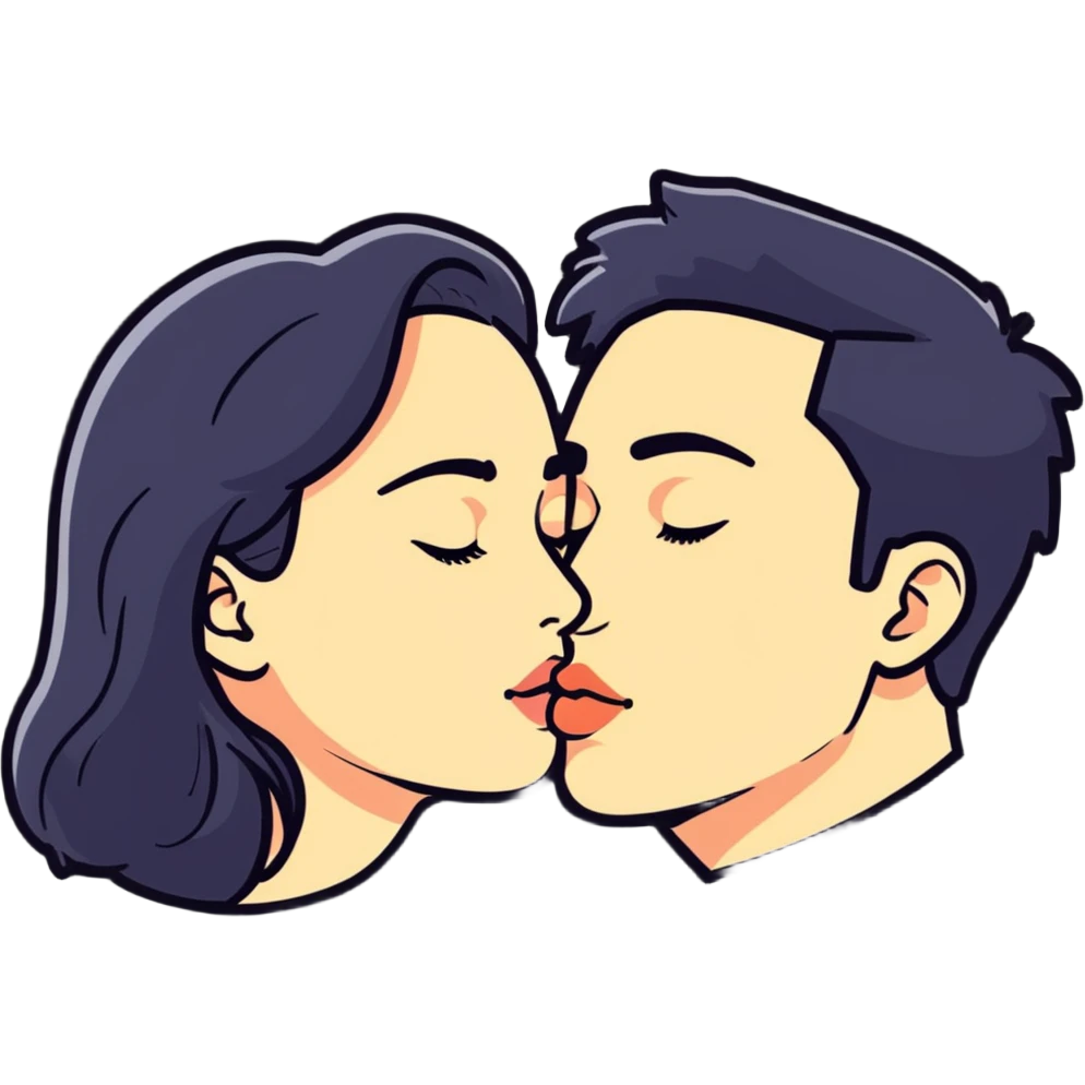 Kissing a girl emoji
