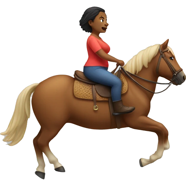 Fat woman riding a horse emoji