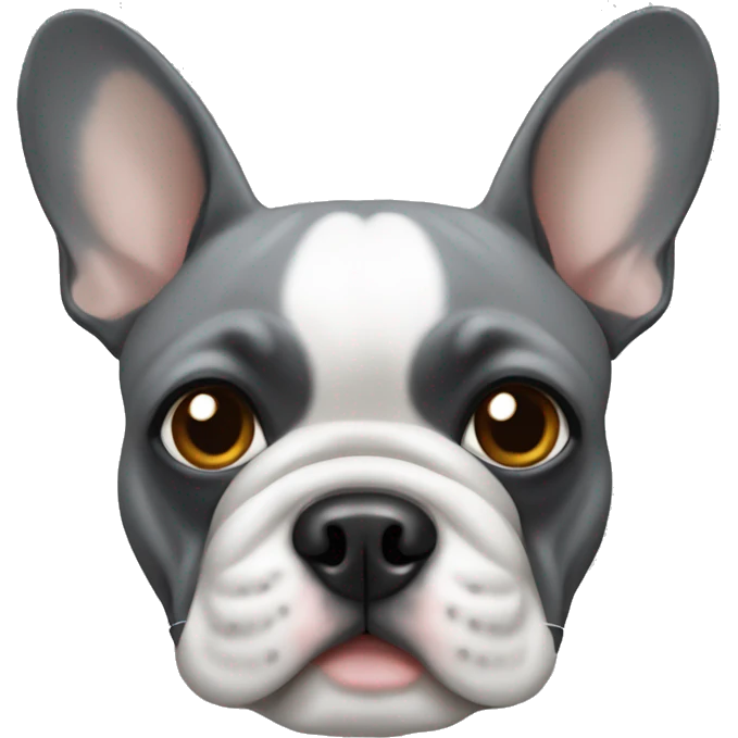 Gray french bulldog emoji