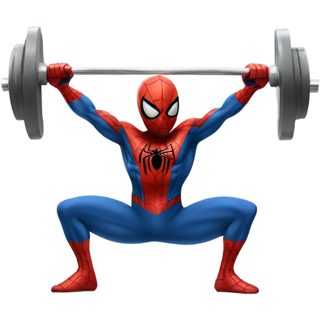 Image of Spider-Man, lifting weights emoji