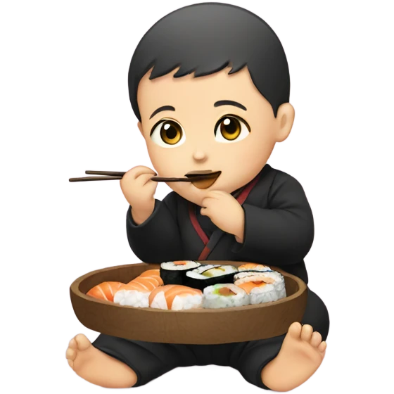 Baby eating sushi emoji