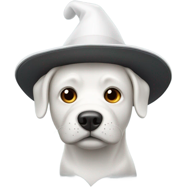 Dog with pointy white hat on emoji