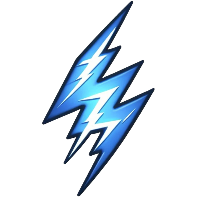 Black stroke lightning emoji