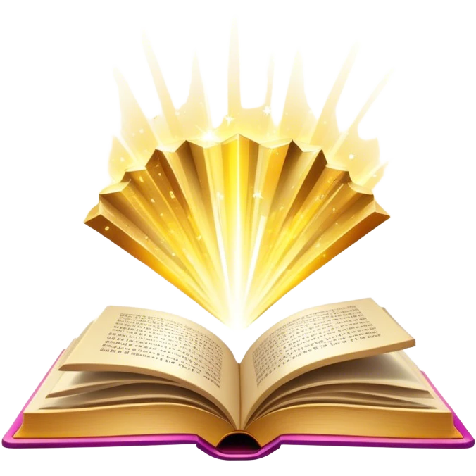Un libro con un aura de colores vibrantes, con destellos dorados flotando a su alrededor,  un rayo de luz atravesándolo, simbolizando la explosión de creatividad sin miedo. book of creative art colors power  emoji