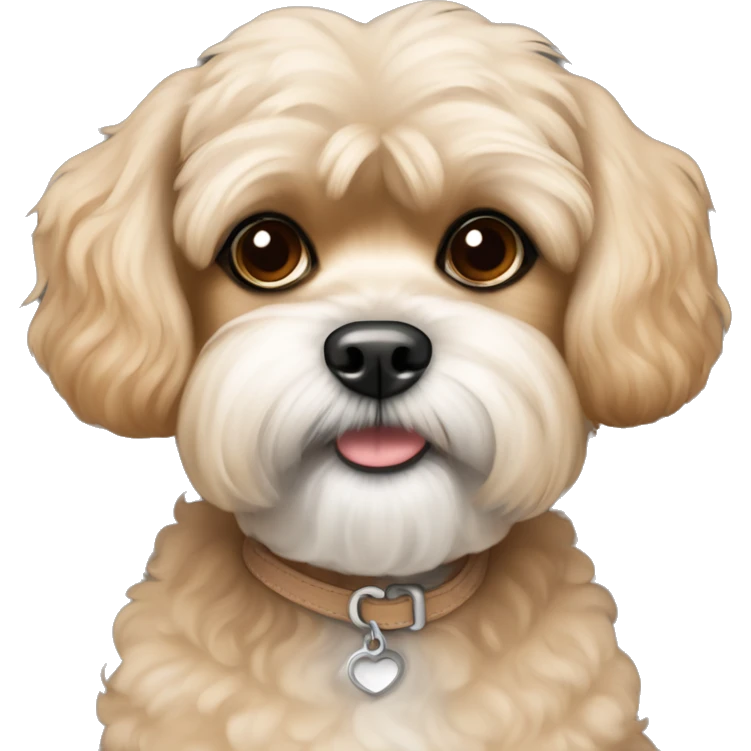 Poodle Shih Tzu mix tan color full body  emoji