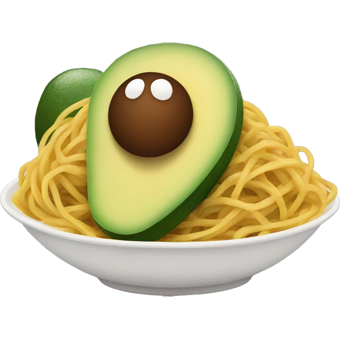 Spaghetti and avocado  emoji