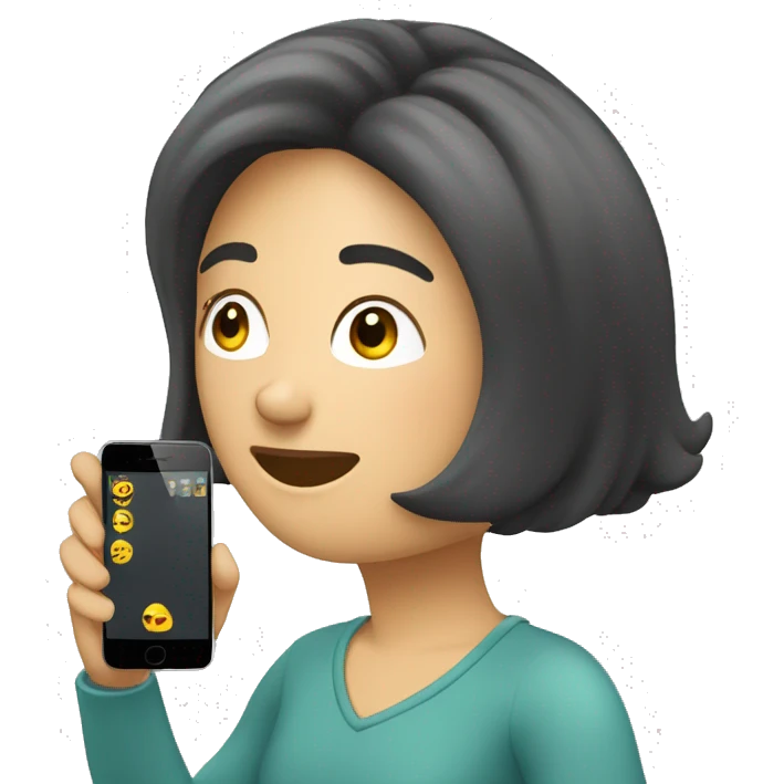 Mujer blanca de cabello corto hablando por celular  emoji