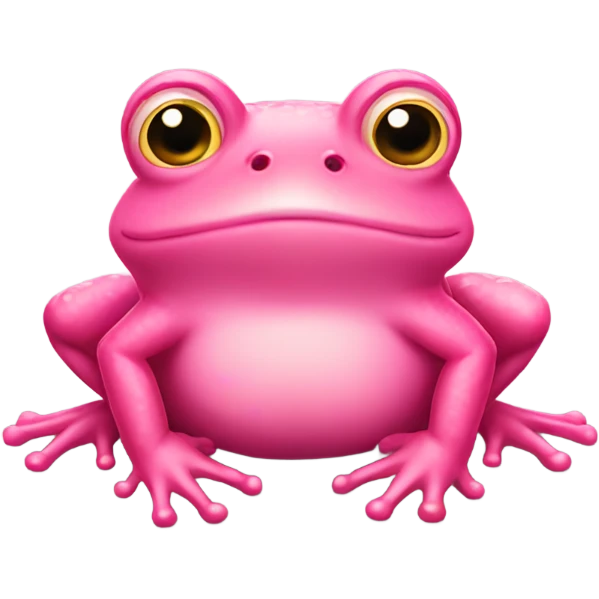 Big pink frog cute emoji