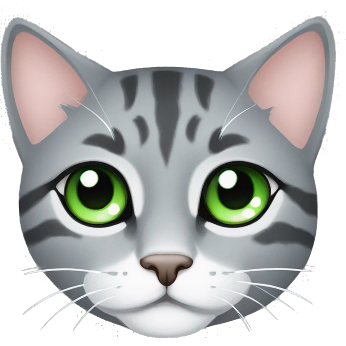 Cara de Gato gris con ojos verdes durmiendo Zzz emoji