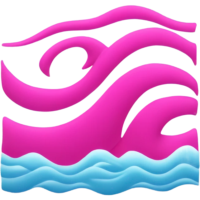Original wave emoji but in hot pink emoji