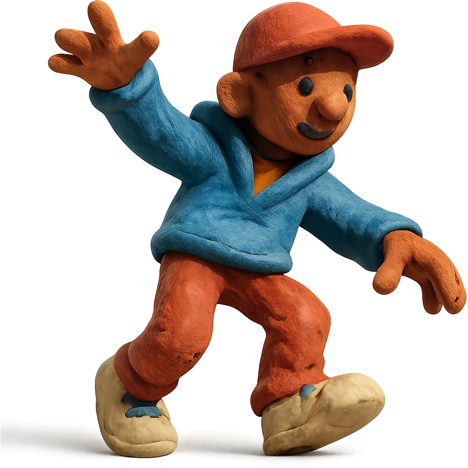 claymation style playful hiphop dancer emoji