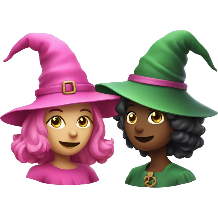 Pink Witch & Green Witch Having A Conversation  emoji