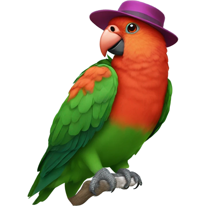King parrot wearing a hat emoji