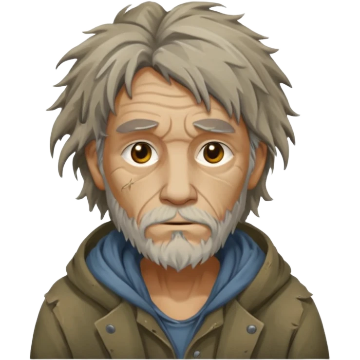 Tweaked homeless man emoji