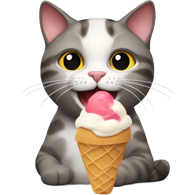 cat eating icecream emoji