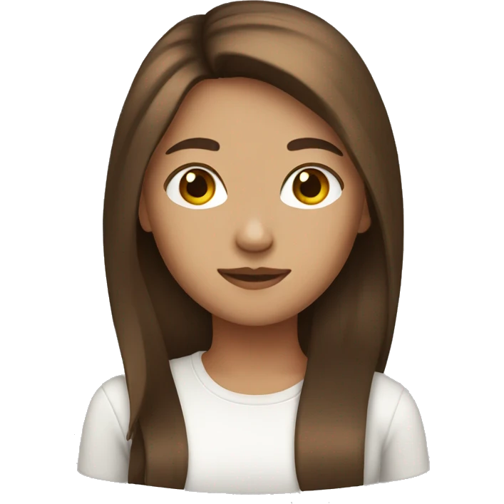 A girl that has brown hair emoji