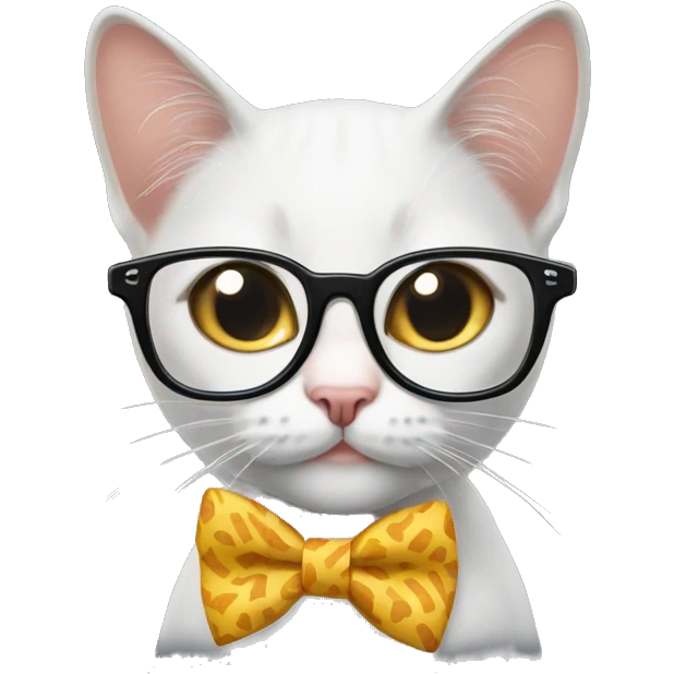 Katze mit Brille und Schleife  emoji