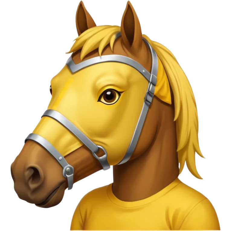horse with yellow mask and shirt emoji