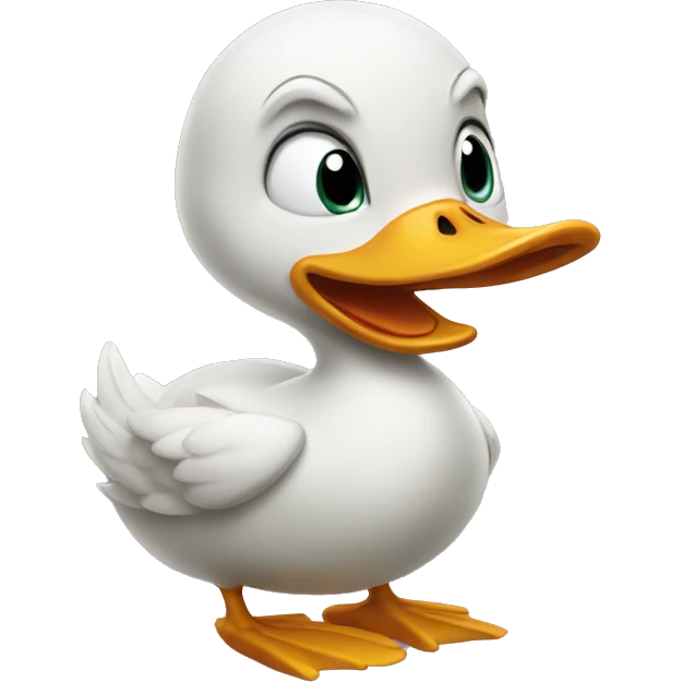 an angry duck with only paws and head emoji