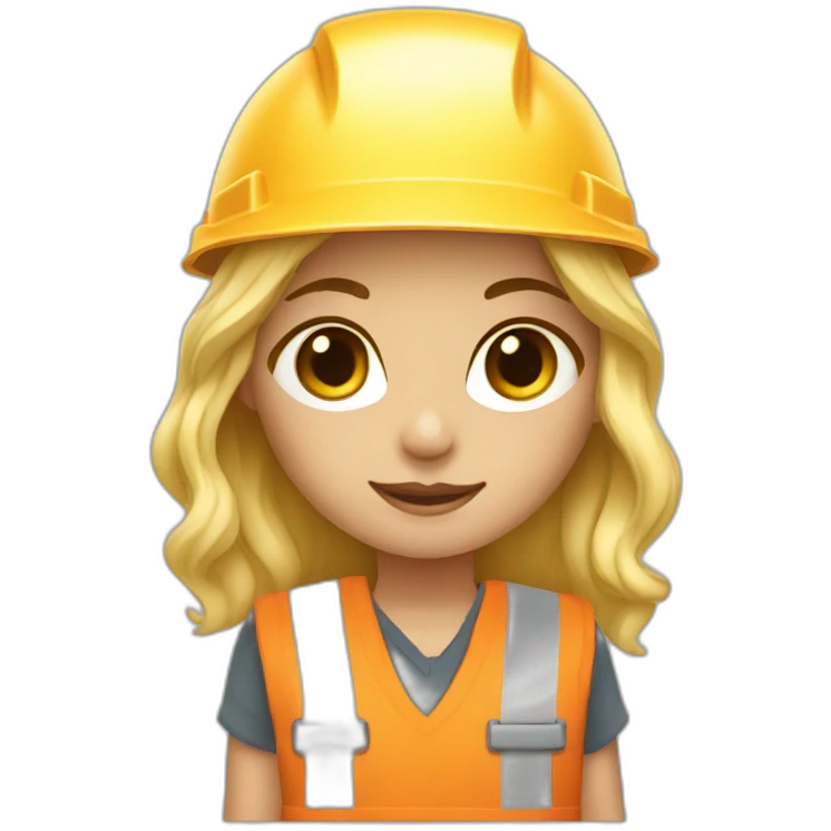 short blonde girl dressed as a bricklayer construction worker emoji