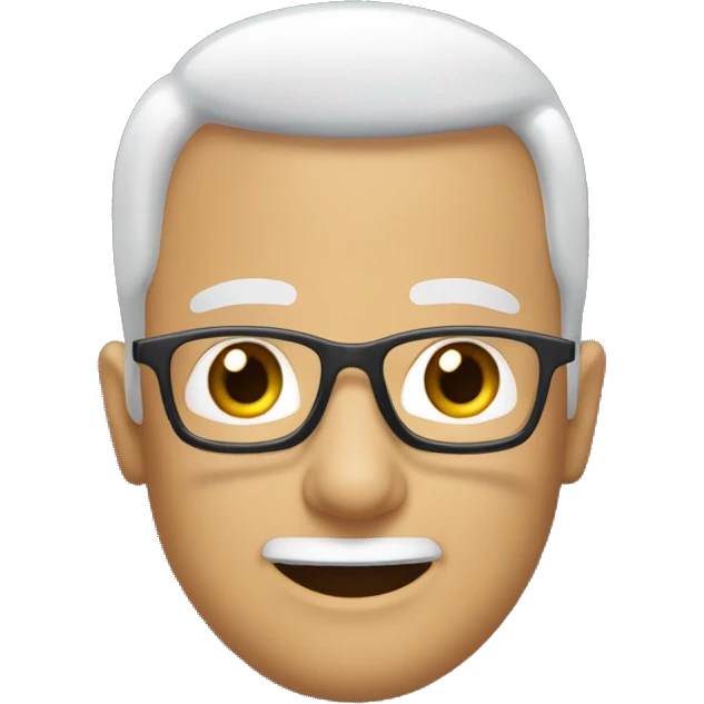 homem branco, careca, usa óculos, na faixa de 35 anos, usa aparelho odontologico, e fazendo joia com o dedo  emoji