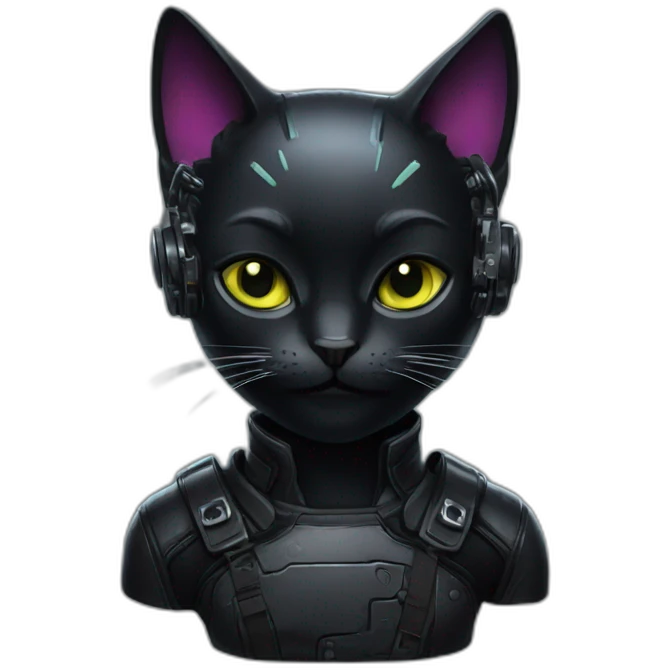 cyberpunk black cat emoji