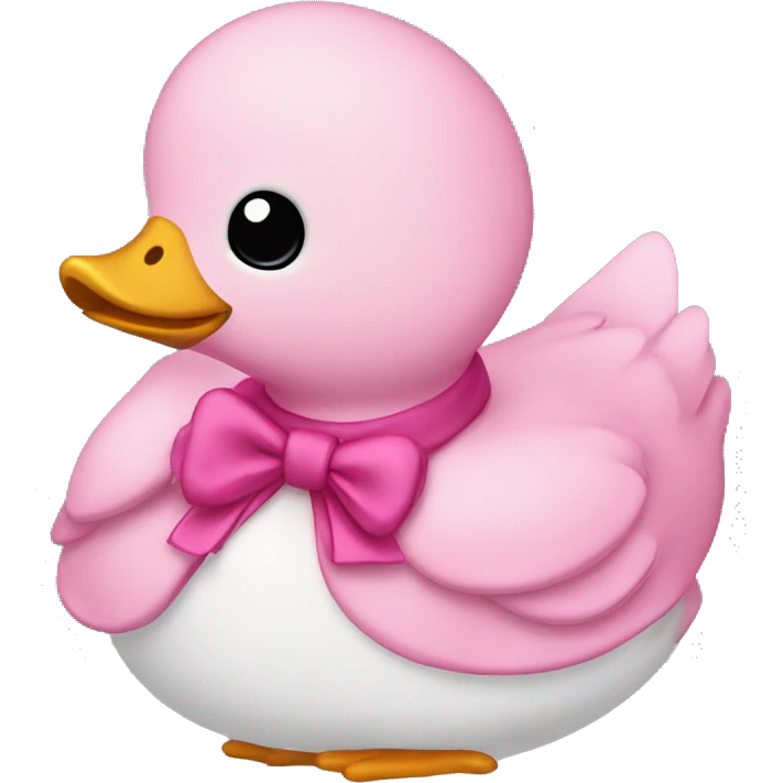 Eine Ente mit einem pinken Shirt  emoji