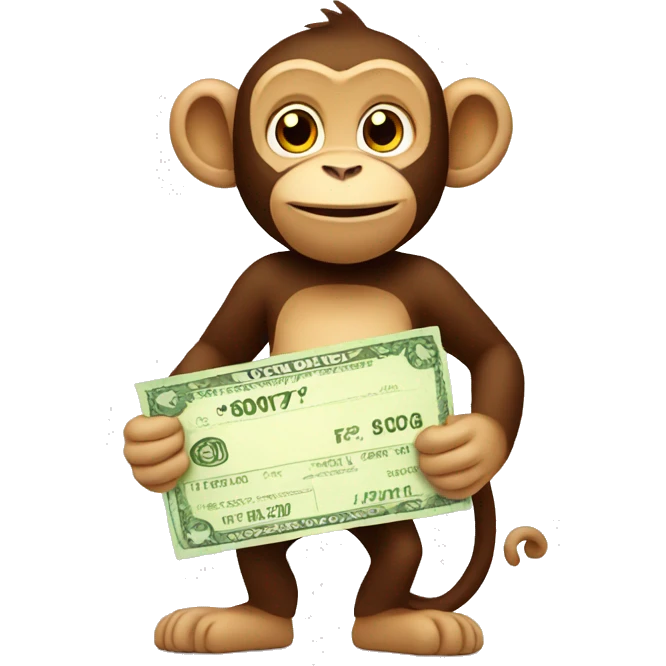 Monkey redeeming coupon emoji