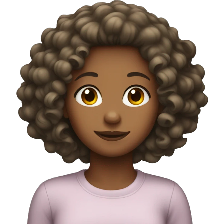 a girl with hair curly emoji