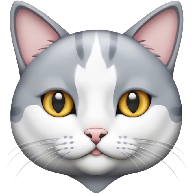 Grey and white cat  emoji