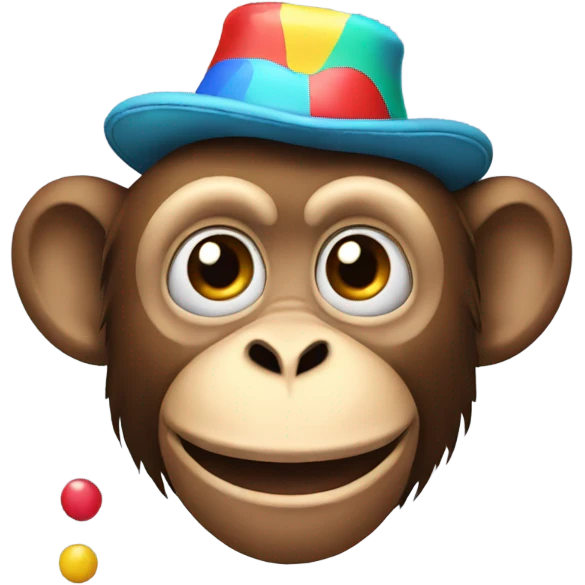 Monkey with a clown hat on emoji