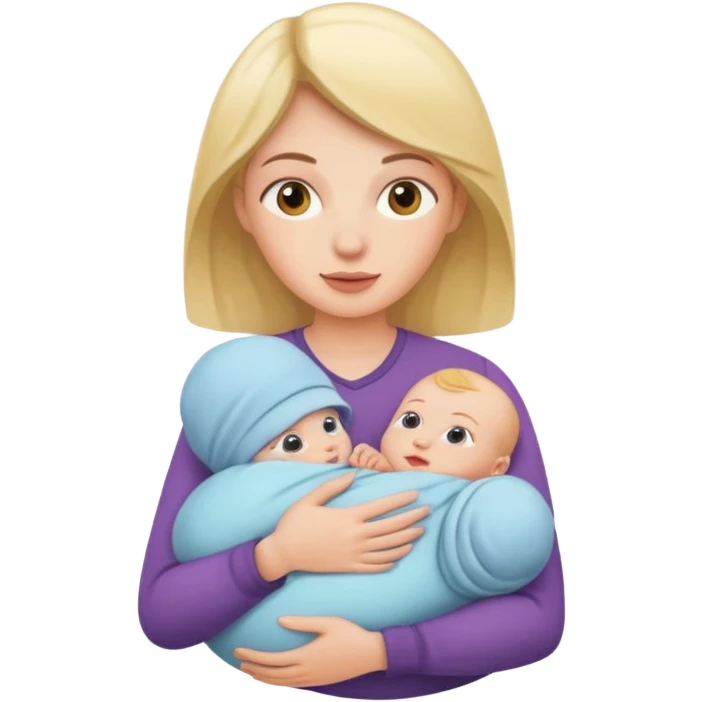 Woman is holding a baby  emoji